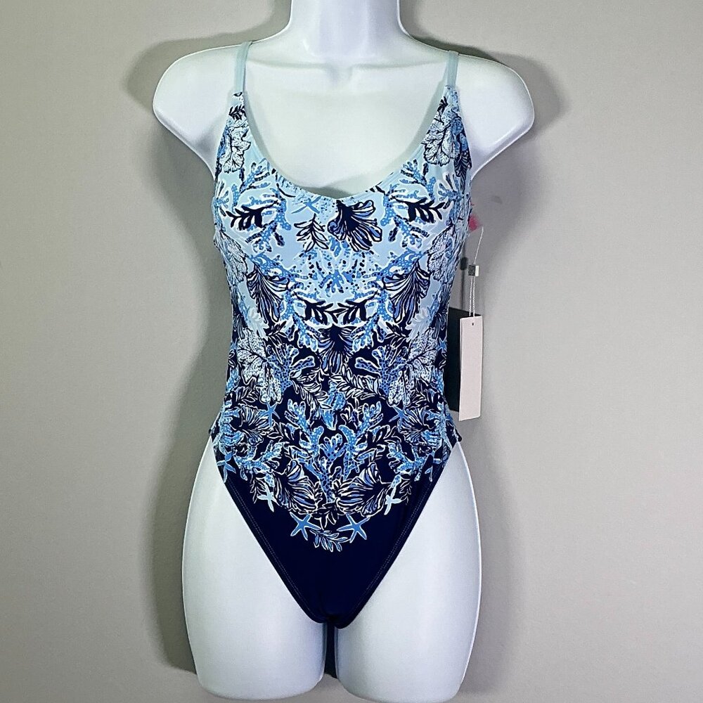 Lilly Pulitzer Klynn Women's Size 2 Bonaire Blue One Piece Swimsuit NWT